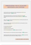 FIREFIGHTER 2 FINAL EXAM 2025 QUESTIONS AND ANSWERS
