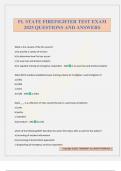 FL STATE FIREFIGHTER TEST EXAM 2025 QUESTIONS AND ANSWERS
