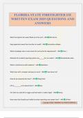 FLORIDA STATE FIREFIGHTER I&sol;II WRITTEN EXAM 2025 QUESTIONS AND ANSWERS