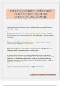 FTCE PROFESSIONAL EDUCATION PRACTICE TEST EXAM 2025 QUESTIONS AND ANSWERS