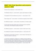 MMET 301 Final Question and answers rated A&plus; 2025