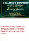 Chamberlain &vert; BIOS 242 &vert; WEEK 6 QUIZ &vert; With Expert Solutions &plus; Rationales &vert; Latest Updated Version &vert; Graded A&plus; &vert; Verified For Accuracy &vert; Guaranteed success
