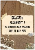BSW3704 Assignment 2 Memo &vert; Due 31 July 2025