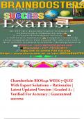 Chamberlain &vert; BIOS242 &vert;  WEEK 7 QUIZ  &vert; With Expert Solutions &plus; Rationales &vert; Latest Updated Version &vert; Graded A&plus; &vert; Verified For Accuracy &vert; Guaranteed success