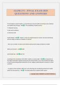 GLPH 271 - FINAL EXAM 2025 QUESTIONS AND ANSWERS