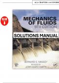 Solution Manual for Mechanics of Fluids &vert; 9th Edition &vert; Bernard Massey &vert; Complete 14 Chapters Covered