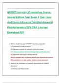 NAEMT Instructor Preparation Course&comma;  Second Edition Final Exam 2 Questions  And Correct Answers &lpar;Verified Answers&rpar;  Plus Rationales 2025 Q&A &vert; Instant  Download PDF