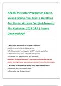 Compilation Bundle For NAEMT Instructor Preparation Course&comma; Second Edition Final Exams Questions And Correct Answers &lpar;Verified Answers&rpar; Plus Rationales 2025 Q&A &vert; Instant Download PDF