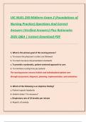 UIC NUEL 250 Midterm Exam 2 &lpar;Foundations of  Nursing Practice&rpar; Questions And Correct  Answers &lpar;Verified Answers&rpar; Plus Rationales  2025 Q&A &vert; Instant Download PDF