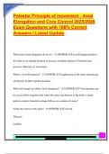 Polestar Principle of movement - Axial  Elongation and Core Control 2025&sol;2026  Exam Questions with 100&percnt; Correct  Answers &vert; Latest Update