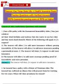 Pearson Vue Texas State Life &plus; Health Insurance Exam   Practice Questions with Verified Answers  100&percnt; Guarantee passing score of 90&percnt; or higher