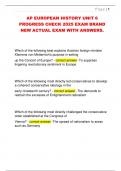 AP EUROPEAN HISTORY UNIT 6  PROGRESS CHECK 2025 EXAM BRAND  NEW ACTUAL EXAM WITH ANSWERS&period;