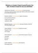 Midwifery in Canada &vert; Expert-Curated Practice Test Q&A&colon; Verified & Graded for Success 2024&sol;2025
