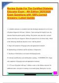 CERTIFIED DIABETIC EDUCATOR EXAM PACKAGE DEAL QUESTIONS AND VERIFIED DETAILED ANSWERS &vert; 100&percnt; GUARANTEED PASS &vert; ALREADY GRADED A&plus;