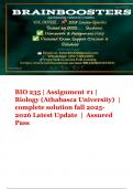 BIO 235 &vert; Assignment &num;1 &vert; Biology &lpar;Athabasca University&rpar;  &vert; complete solution fall 2025-2026 Latest Update  &vert;  Assured Pass