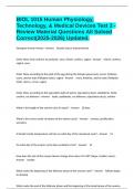 BIOL 1015 Human Physiology&comma; Technology&comma; & Medical Devices Test 3 - Review Material Questions All Solved Correct&lpar;2025-2026&rpar; Updated&period;