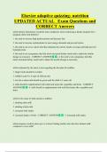 Elsevier adaptive quizzing- nutrition  UPDATED ACTUAL   Exam Questions and  CORRECT Answers 