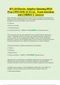 RN 2&period;0-Elsevier Adaptive Quizzing-HESI  Prep UPDATED ACTUAL   Exam Questions  and CORRECT Answers 