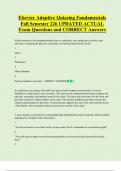 Elsevier Adaptive Quizzing Fundamentals  Fall Semester 226 UPDATED ACTUAL    Exam Questions and CORRECT Answers 