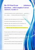 Bio 235 &vert; final exam &vert; ATHABASCA UNIVERSITY &vert; Latest Updated Exam With Verified Solutions graded A&plus; &vert; GUARANTEED SUCCESS