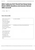 2024 California DMV Permit Test Study Guide EXAM &lpar;2025&rpar; Questions And Answers Solved 100&percnt; Correct&excl;&excl;