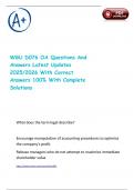 WGU D076 OA Questions And Answers Latest Updates 2025/2026 With Correct Answers 100% With Complete Solutions