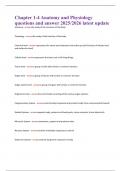 Anatomy and Physiology&colon; Comprehensive Q&A for Chapters 1-4 &lpar;2025&sol;2026 Latest Update&rpar;