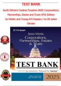 Test Bank for South-Western Federal Taxation 2025&colon; Corporations&comma; Partnerships&comma; Estates and Trusts &vert; 47th Edition by Nellen & Young &vert; All 20 Chapters Covered &vert; Verified Latest Edition