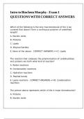 Intro to Biochem Murphy - Exam 1 QUESTIONS WITH CORRECT ANSWERS