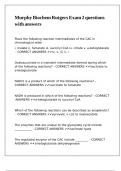Murphy Biochem Rutgers Exam 2 questions with answers