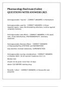Pharmacology final exam &lpar;Galen&rpar; QUESTIONS WITH ANSWERS 2025