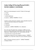 Galen College Of Nursing Pharm EXAM 1 WITH CORRECT ANSWERS