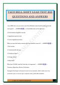 TACO BELL SHIFT LEAD TEST 2025 QUESTIONS AND ANSWERS