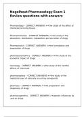 Nagelhout Pharmacology Exam 1 Review questions with answers