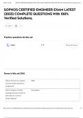 SOPHOS CERTIFIED ENGINEER EXAM LATEST &lpar;2025&rpar; COMPLETE QUESTIONS With 100&percnt; Verified Solutions&comma;