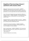 Nagelhout Pharmacology 2 Exam 2 questions with answers 2025