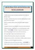 CRCR PRACTICE QUESTIONS 2025 WITH ANSWERS