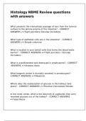 Histology NBME Review questions with answers