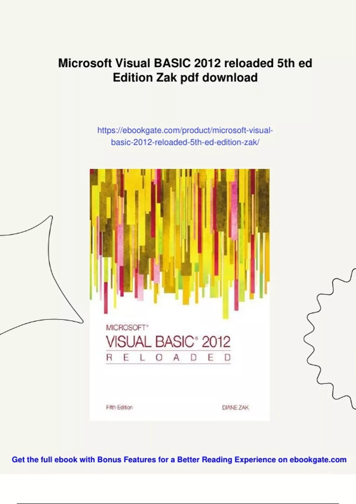 Summary Microsoft Visual BASIC 2012 reloaded 5th ed Edition Zak ...