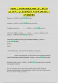 Doula Certification Exam UPDATED  ACTUAL QUESTIONS AND CORRECT  ANSWERS