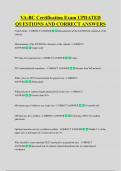VA-BC Certification Exam UPDATED  QUESTIONS AND CORRECT ANSWERS