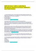 NURS 242 Exam 1 &colon;&lpar;Ethics&comma; Leadership&comma; & Management&colon; Questions & Answers&colon; Updated A&plus; Score Guide Solution