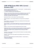 CSBI HFMA Exam With 100&percnt; Correct  Answers 2023 