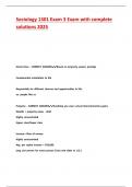 Sociology 1301 Exam 3 Exam with complete solutions 2025