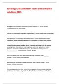 Sociology 1301 Midterm Exam with complete solutions 2025