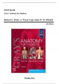 Test Bank For Gray's Anatomy for Students Flash Cards 4th Edition by Richard Drake &vert; All Chapters 1-8&vert; Complete Edition