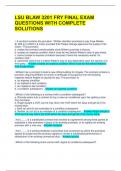 LSU BLAW 3201 FRY FINAL EXAM QUESTIONS WITH COMPLETE SOLUTIONS