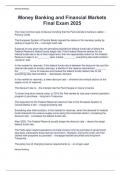 Money Banking and Financial Markets  Final Exam 2025