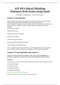 ATI PN Critical Thinking Entrance&sol;Exit Exam &ndash; 40 Questions &vert; 40 Minutes &vert; 100&percnt; Correct Answers &ndash; Verified & A&plus; Graded &ndash; 2025&sol;2026 Edition