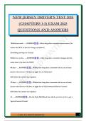 NEW JERSEY DRIVER'S TEST 2015 &lpar;CHAPTERS 1-3&rpar; EXAM 2025 QUESTIONS AND ANSWERS